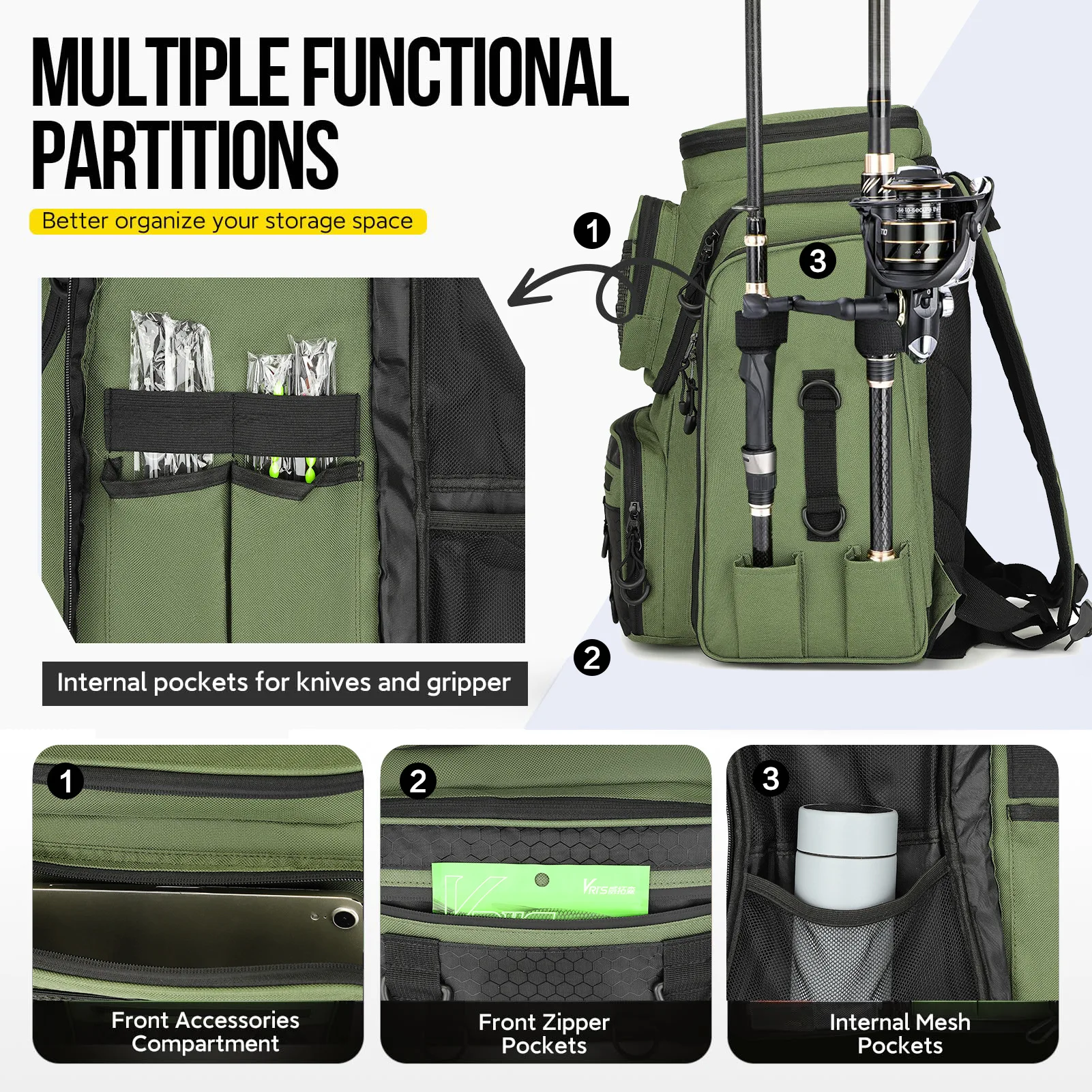 Fishing Backpack with Rod Holders 6