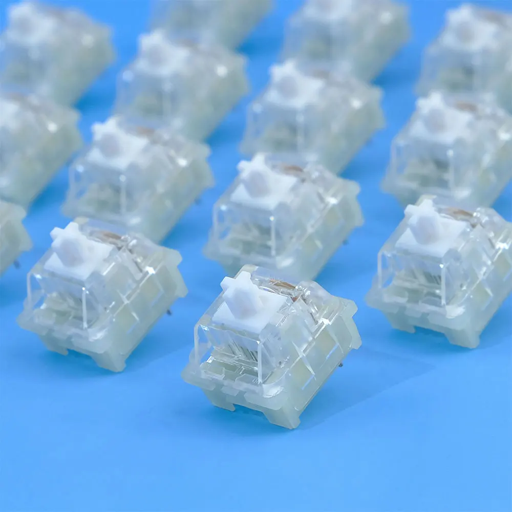 KTT Kang White V3 Linear Mechanical Keyboard Switches - Customizable RGB Gaming Hot Swap 3 Pin Switches