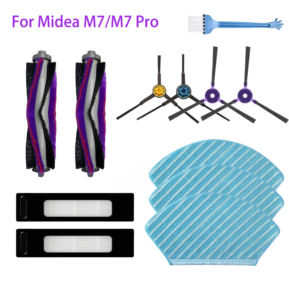 Per Midea M7 Pro / M7 Accessori Sostituzioni Midea M7 Pro Robot Aspirapolvere Pezzi Di Ricambio Rullo Spazzola Filtro Mop Panno