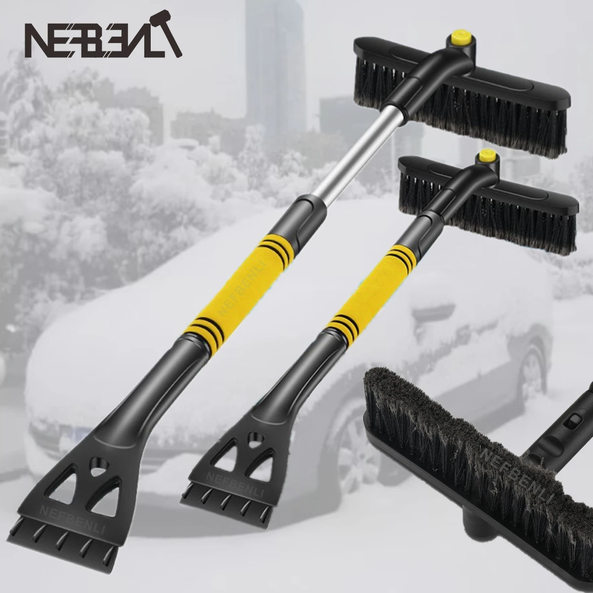 

3 in 1 Car Cleaning Brush Ice Scraper Detachable Telescopic Car Deicing Defrosting Tools Snow Shovel Brush Windscreen Brush