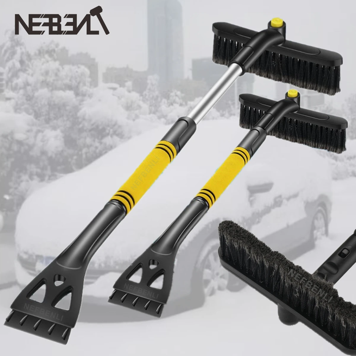 Щётка Для Автомобиля От Снега  Car Snow Brush Ice Scraper - 3 1 Car  Cleaning Brush - Aliexpress
