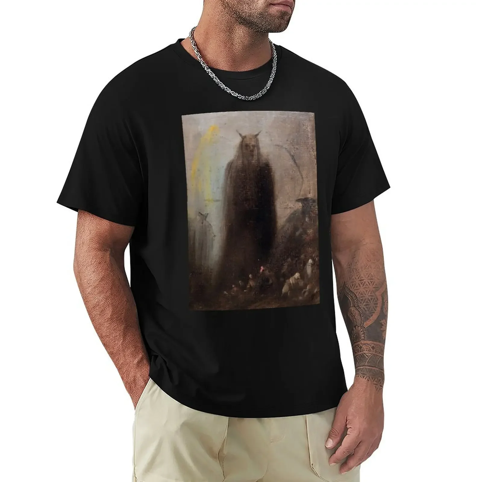 Francisco De Goya (1746 - 1828) - Ghostly Vision (1801) T-Shirt Vintage Sublime Designer T Shirt Uomo