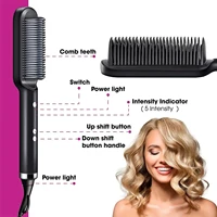 Peigne à cheveux lisses à ions négatifs, neendommage pas les cheveux, Clip de planche droite à domicile, outil pour cheveux lisses Anti-brûlure à double usage 4