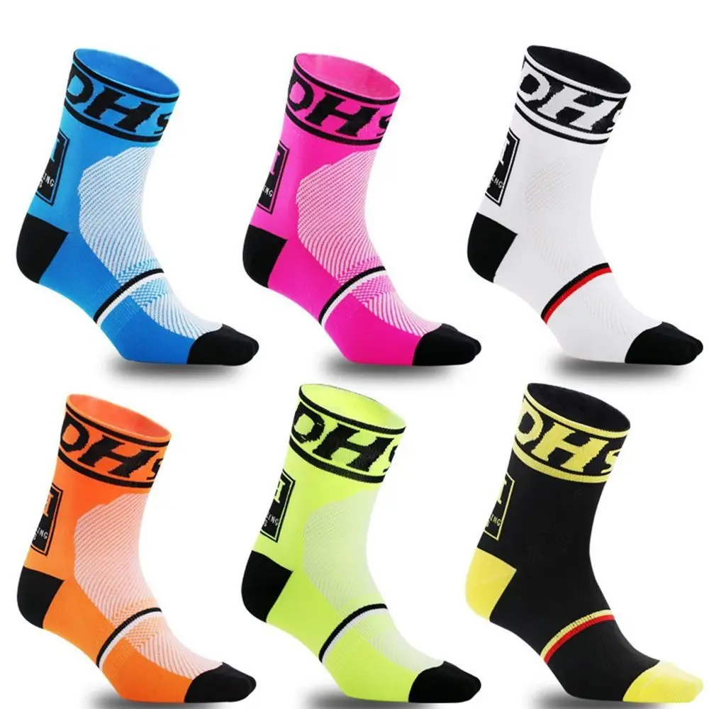 

1 Pair Sweat-absorbent Cycling Socks Middle Tube Breathable Shaping Sports Socks Deodorant Cotton Bicycle Sock Bicycle