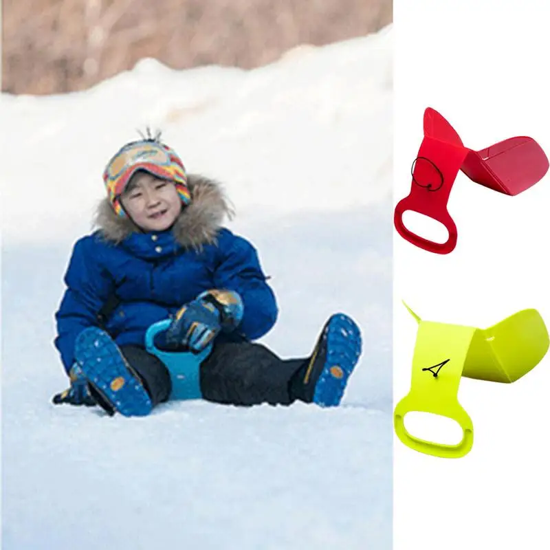 Kids Sleds For Snow Portable Foldable Snow Sled Board Handle Design Skiing Boards Heavy Duty Slider Winter Toys For Outdoor