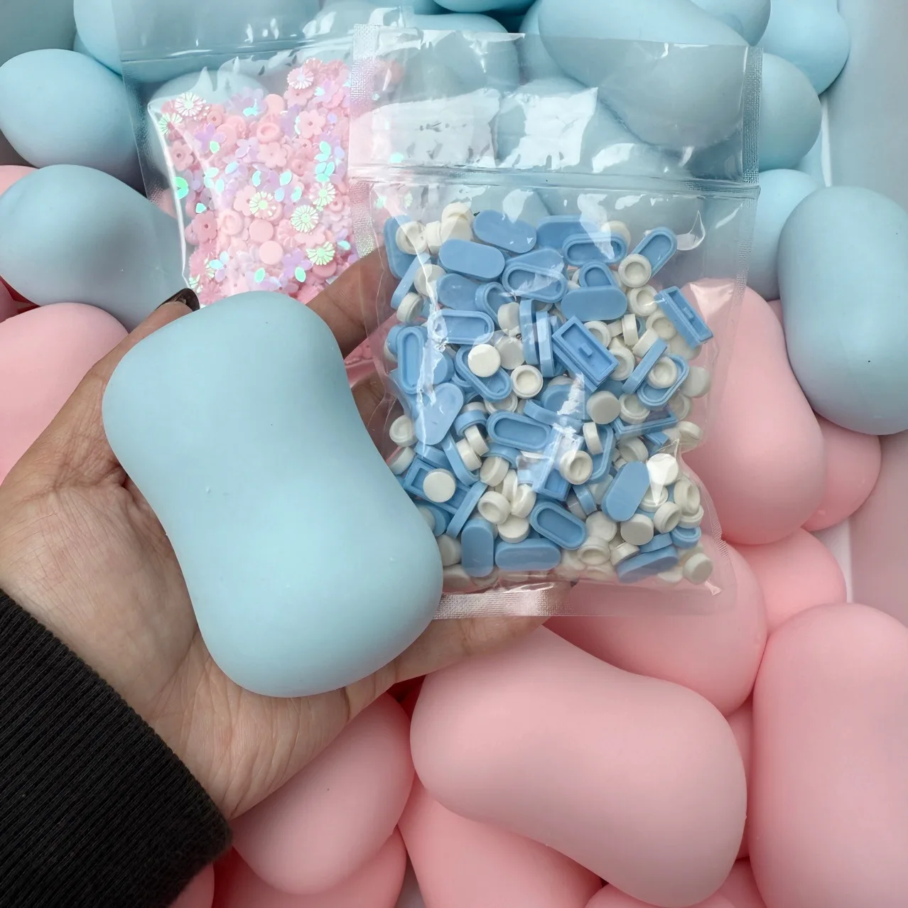 New Soap Ball Squishy Soap Stress Ball Fidget Toy Crunchy Squeeze Ball Round Blocks Filled ASMR Anti Stress Toys for Adults