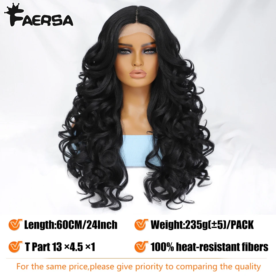 Black Brown Curly Wig Synthetic Lace Front Wigs For Women Blonde Orange Female Lace Wig 13X4.5X1 Cosplay Hair Daily Use 5