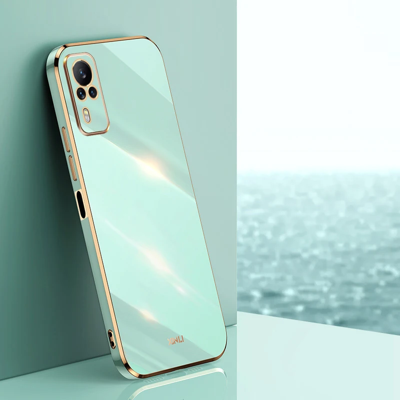 Luxury Square Plating Shockproof Silicone Phone Case Back Cover