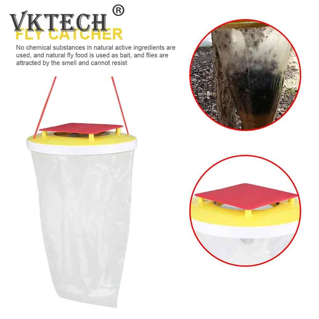 Forró Eldobható Drosophila Légyfogó Csapda Rovarbogár -Gyilkos Lógó Legyek Fogó Táska A Szabadtéri Farm Légycsapda Ellenőrzéséhez - Image 3