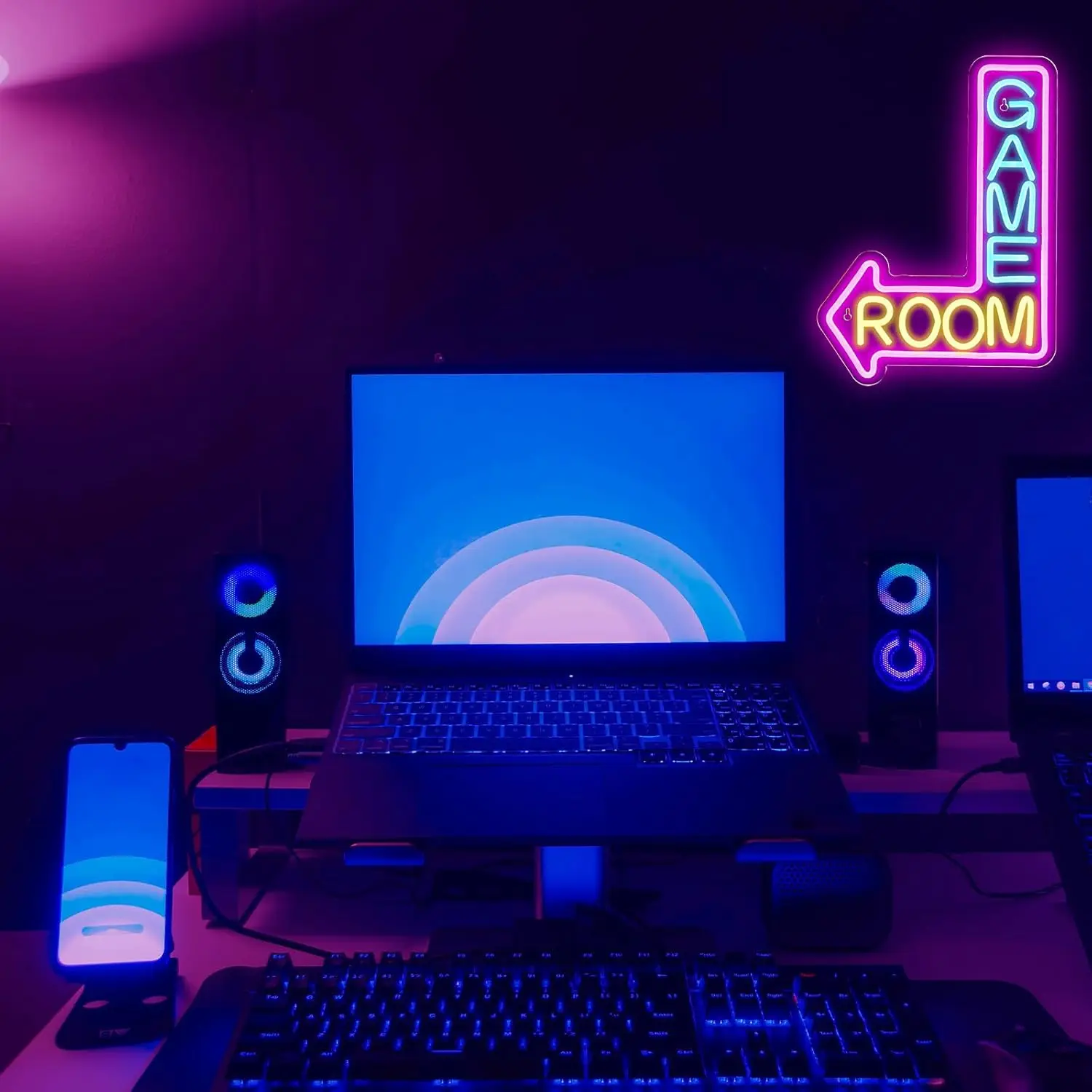 게임 네온사인 게이밍 LED 네온 조명 벽 장 USB 조명 사인 게임룸 남자방 십대 소년 침실 장식 선물