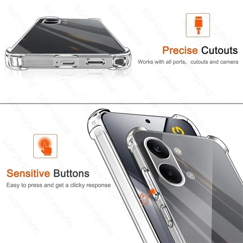 Shockproof Transparent Soft Silicone Case - Ultra-Thin Clear Protective Cover