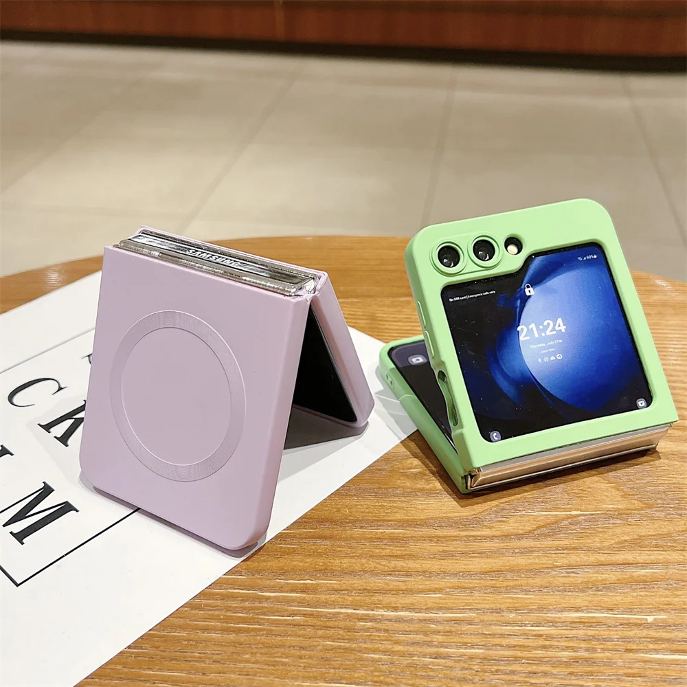 Originálny tekutý silikónový magnetický kryt na telefón pre Samsung Z Flip 6 5 4 3 Flip4 5G bezdrôtové nabíjanie jednofarebný ochranný kryt_voghion.com