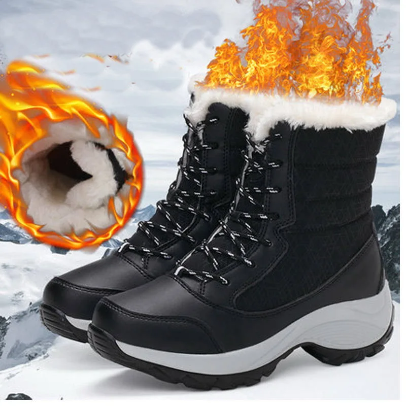 MID Calf Customized Logo Sexy Stylish Women's Warm Fur Water Resistant Snow  Boots - China Quilted Short Winter Boots and Snow Rain Warm Boots price