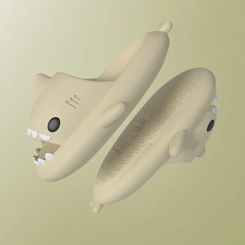 Women Shark Slippers Cute Summer Home Anti-skid EVA Kid Sandals Bathroom Flip Flops Men Outdoor Cool Beach Solid Color Slides 5