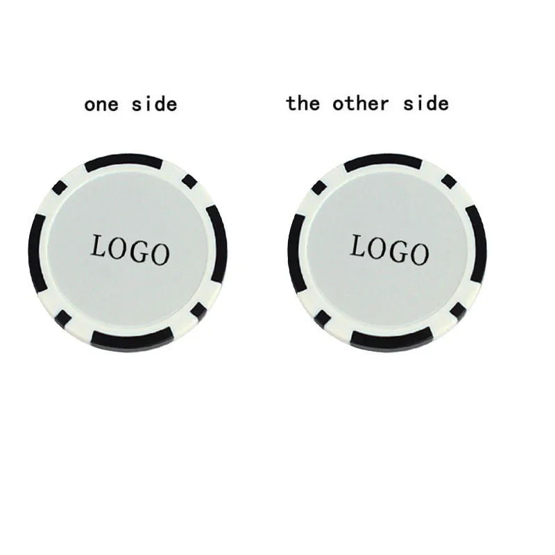 カスタマイズされたロゴゴルフボールマーカー両面40mm直径11.9g ABS