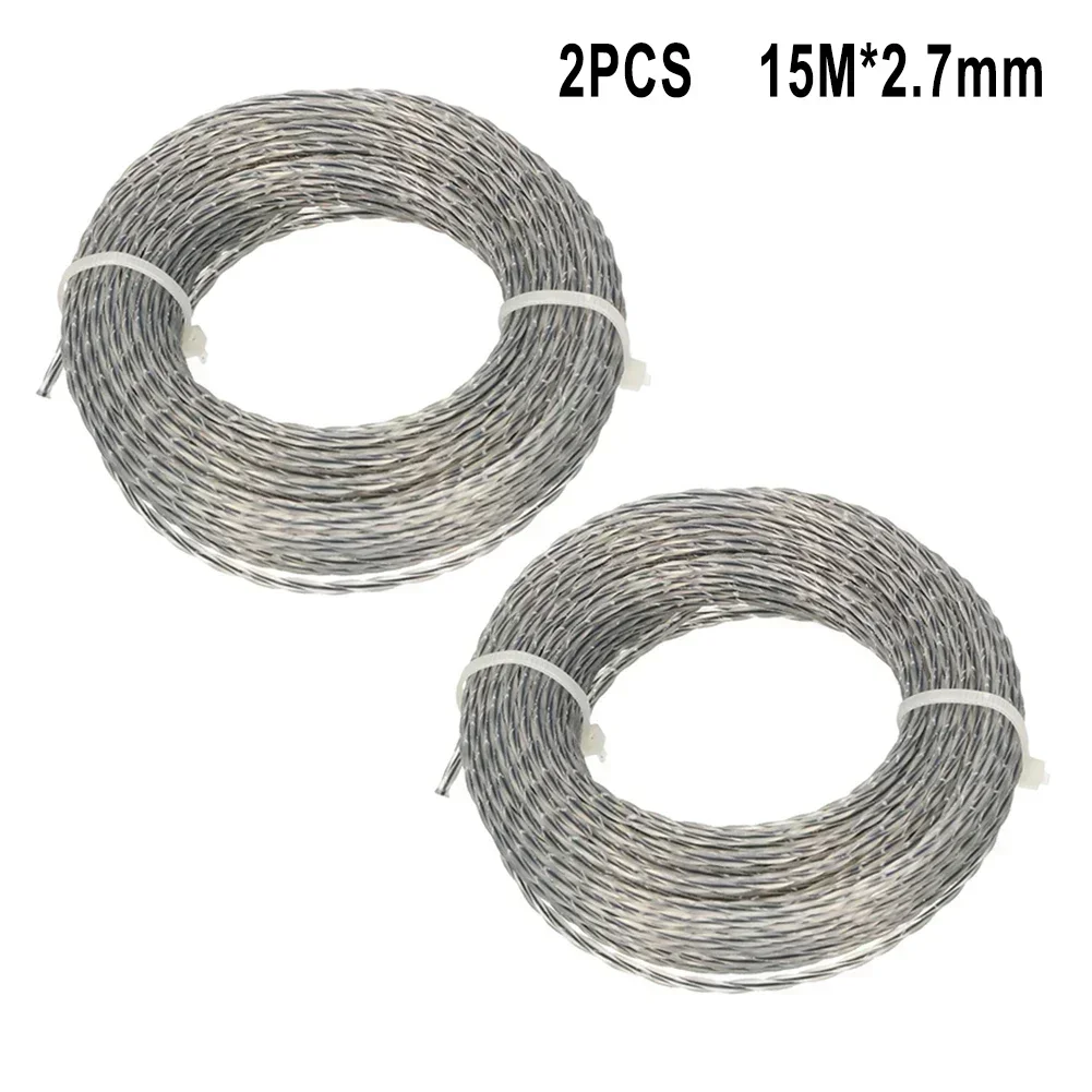 Core-reinforced Grass Trimmer Line 2.0-3.0 MmX15m 30m Line Spool Lawn Trimmer Mower Cord Replacement 4 Size Garden Tool 2 Sets