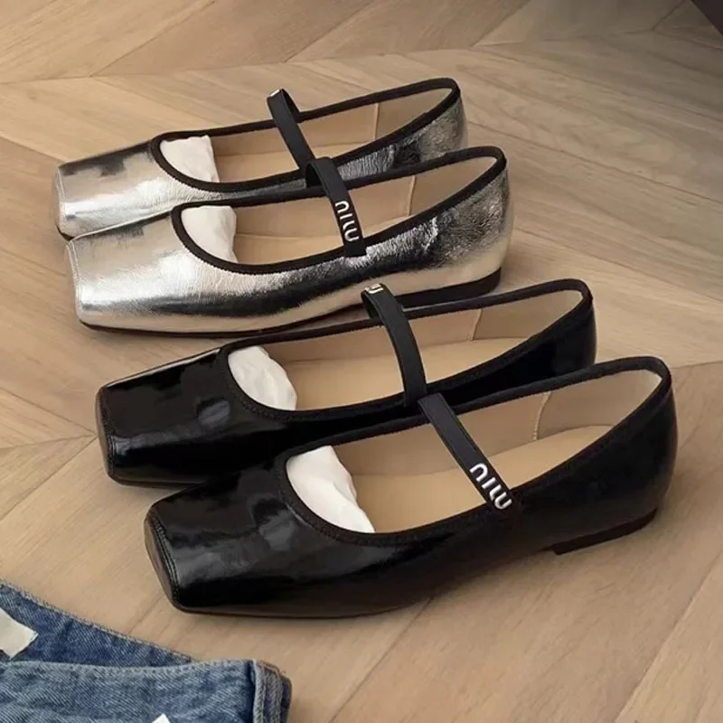 Women Ballet Flats Fashion Square Toe Pumps Female Mary Jane Shoes Soft Leather Slip-on Casual Shoes Office Lady Work Thin Shoes 4 Women Ballet Flats Fashion Square Toe Pumps Female Mary Jane Shoes Soft Leather Slip-on Casual Shoes Office Lady Work Thin Shoes 4