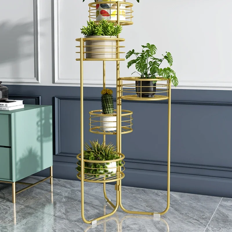 

Floor-standing domestic balcony racks indoor living room multi-layer flower racks fleshy decorative flower pots racks wrought