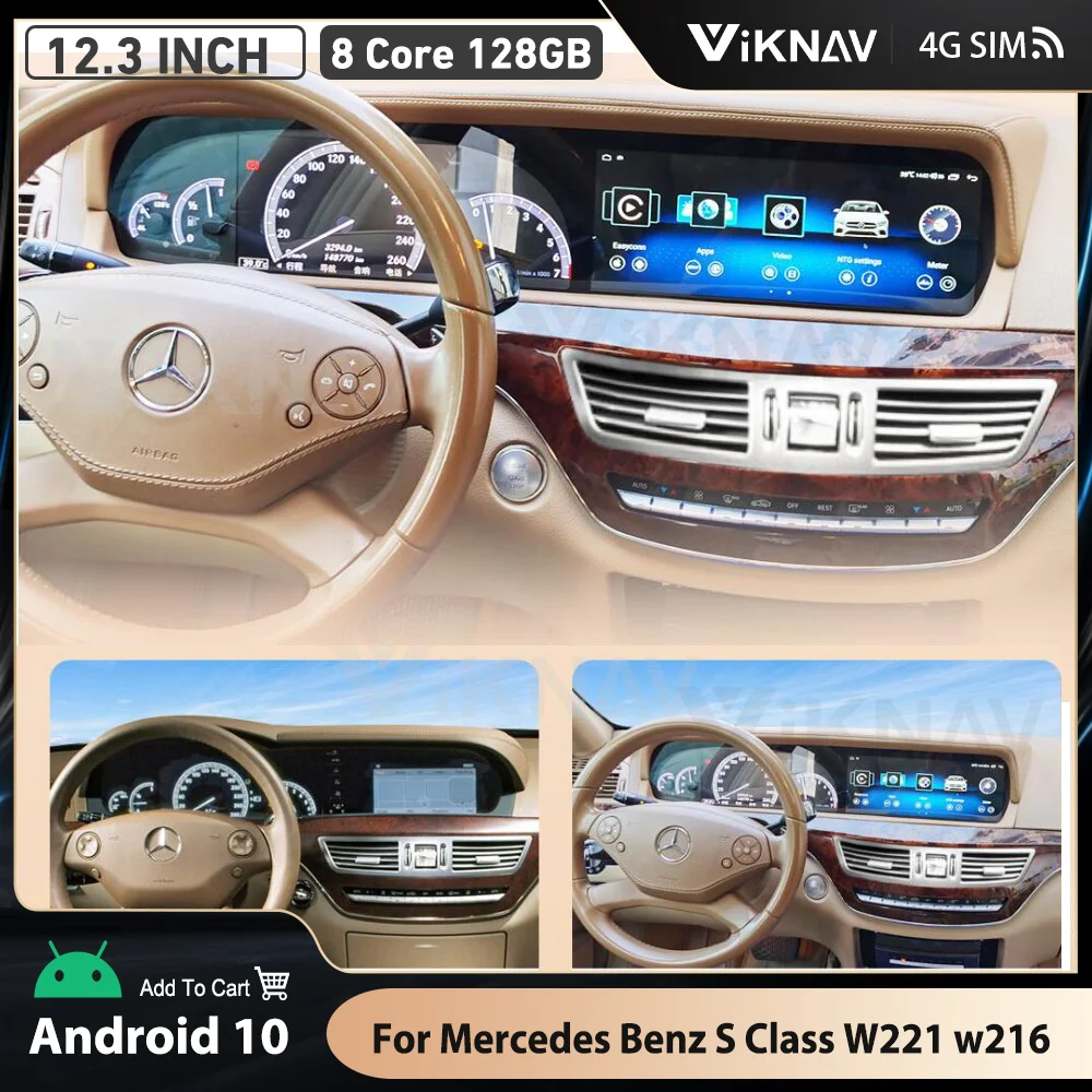 

12.3 Inch Car Radio For Mercedes Benz S Class W221 w216 Android1 Auto Head Unit Multimedia Player Car GPS Navigation 2005-2013
