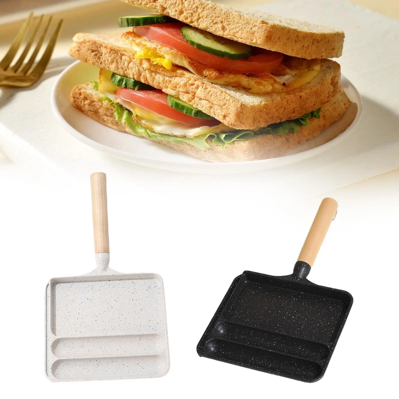 Deep Frying Pan Nonstick Pan Baking Pan Universal Omelet Pan Pancake Pan for Presents Activities Restaurant Camping Burger