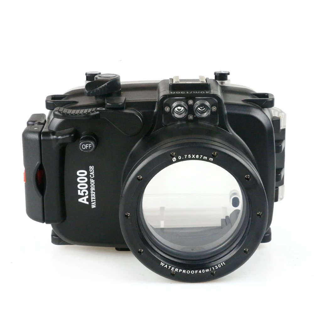 Meikon- A5000/5100 16-50mm 렌즈 수중 다이빙 하우징용 67mm 스레드가 있는 40m 방수 카메라 케이스, 다이빙 수중 하우징