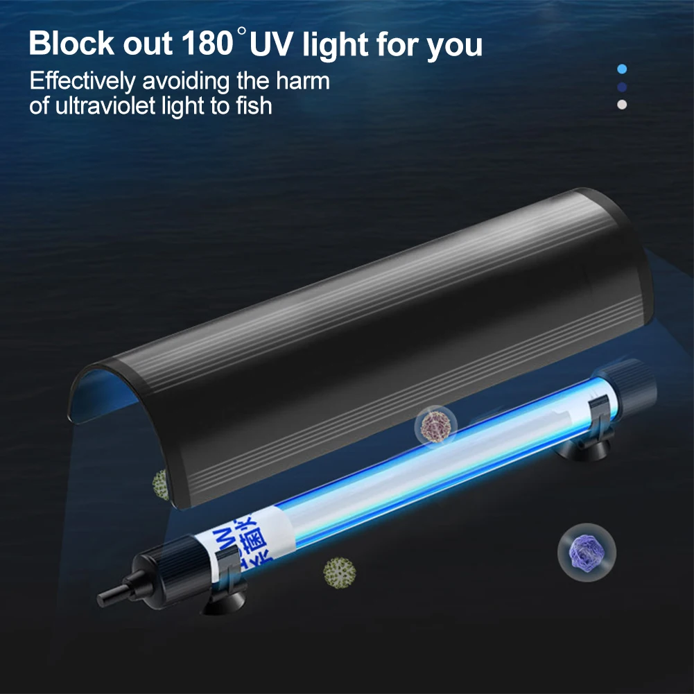 Fish Tank UV Sterilizer Lamp Sterilizes Algae Removes Glass Quartz Material UV Explosion-proof Waterproof Sterilizer