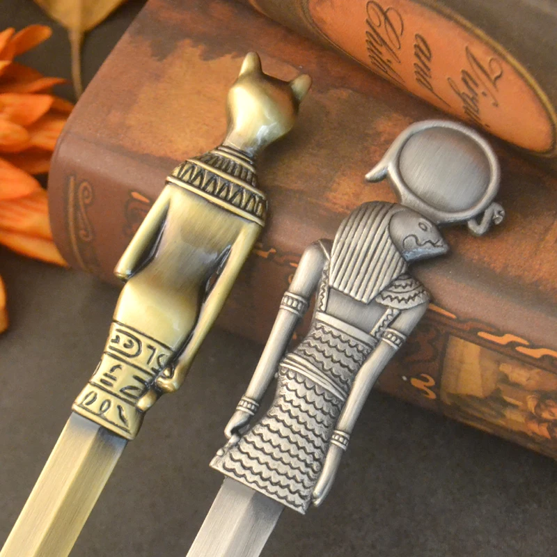 Vintage Letter Opener Sun God Totem Decoration Letter Opening Bookmarks Metal Notebook Decoration Clamp Planner Accessories mail opener