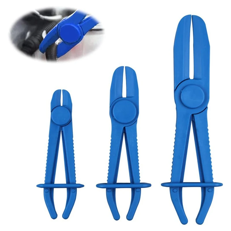 

3PCS Hose Pinch Off Pliers, Line Clamp Pliers Set For Flexible Hoses, Gas Lines, Radiator, Brake, Coolant Blue