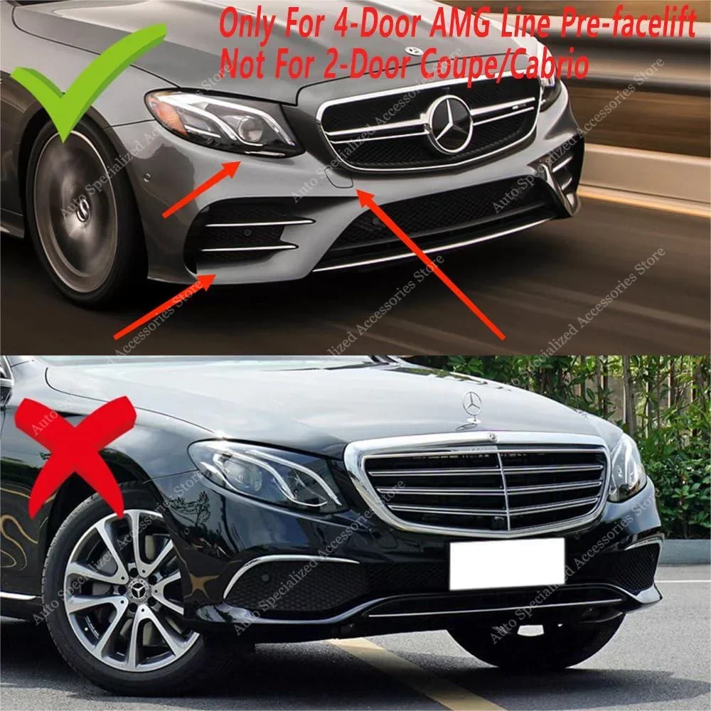 フロントバンパーリップスプリッター互換性のあるベンツ E クラス W213 E260 E300 E43 AMG ライン 2016-2 バンパーブレード, リップスプリッター,ディフューザー,スポイラー,ガードアクセサリー,メルセデスベンツeクラス,w213,e300,e260,2016, 2017,  2018, 2019 ... ベンツ E クラス W213 E260 E300 E43 2016-2020 フロントスポイラーバンパーリップ下ブレードスプリッター