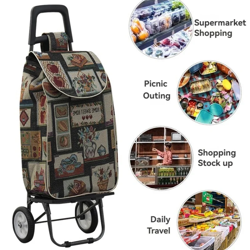 Classical style shopping cart household small cart elderly portable small cart pull cart