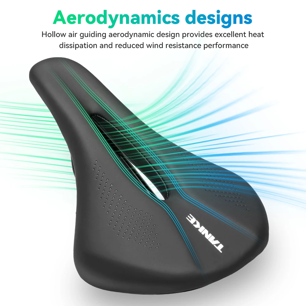 Bicycle Saddle TANKE Hollow Breathable Men Women MTB Road Bike Saddle Shock Absorbing Comfortable Big Butt Bike Seat Safety-PU