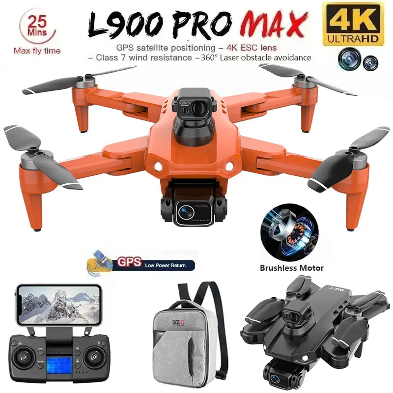 GPS Drone Remote Control Drone 4K Dual Camera 5G Wifi 360&deg; Obstacle Avoidance Brushless Foldable Quadcopter Distance 1.2KM
