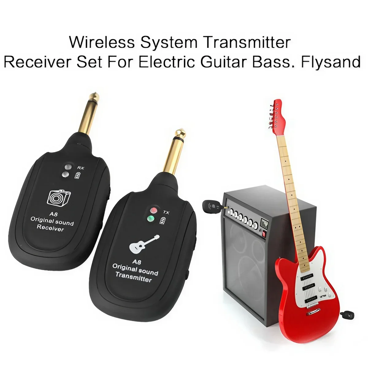 Wireless Guitar System Musical Instrument Accessories UHF Guitar Wireless System Transmitter Receiver Built-in Rechargeable Wireless Guitar Transmitter