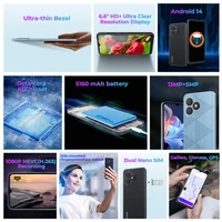 HOTWAV Note 15 Pro Ultra-Thin Smartphone 6.6'' HD+ Display Android 14 5160mAh Mobile Phone 12(4+8)GB+128GB 13MP Cellphone 2