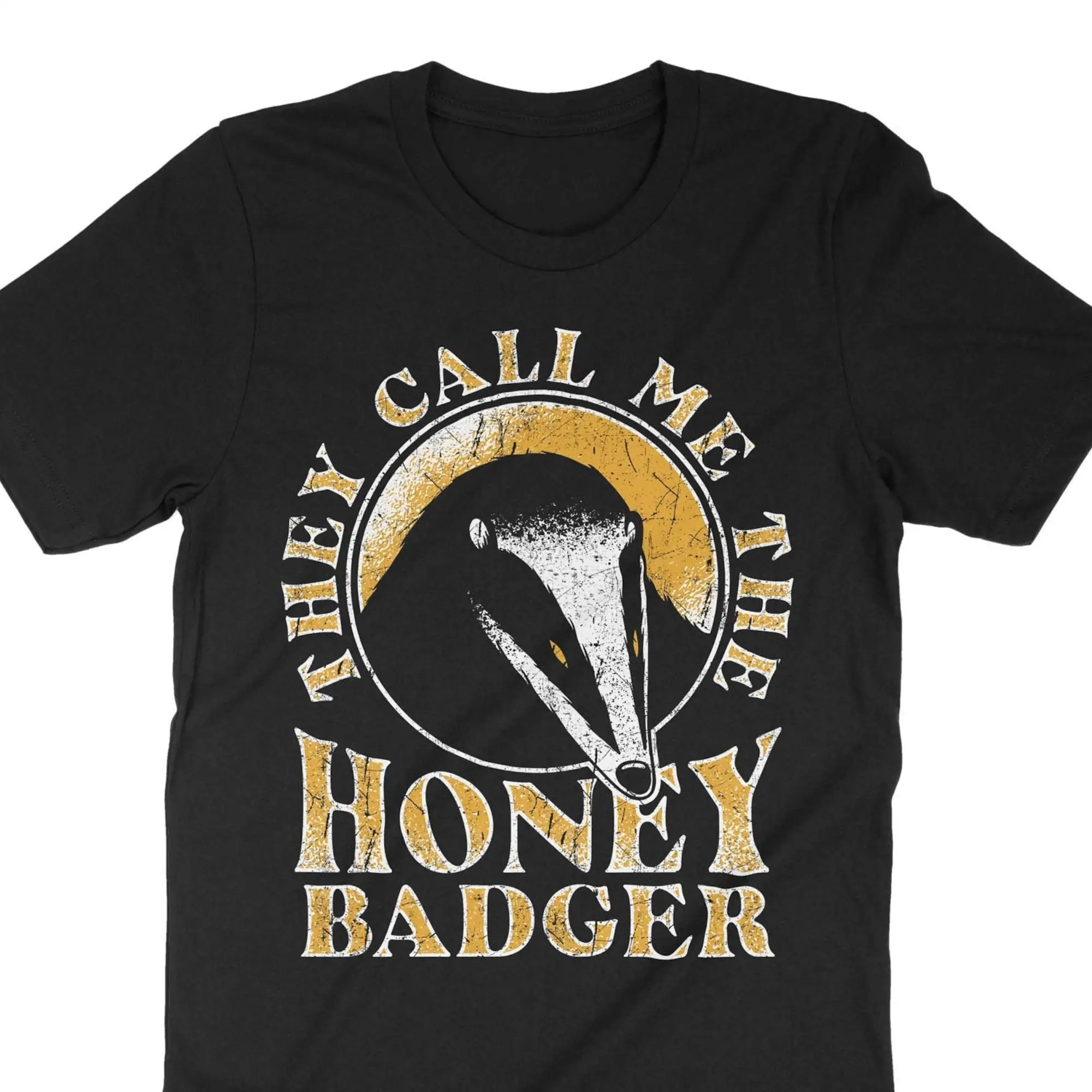 Фото Забавная футболка с длинным или коротким рукавом, с надписью «Three Call Me The Honey Badger», Mellivora Capensis Ratel Mustelid №1
