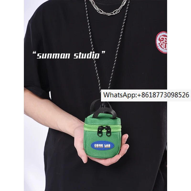 

Mini Trendy Brand Earphone Bag Men's Bag Small Body Bag Zero Wallet Street Hip Hop Backpack Hanging Bag Trendy Cool Key Bag
