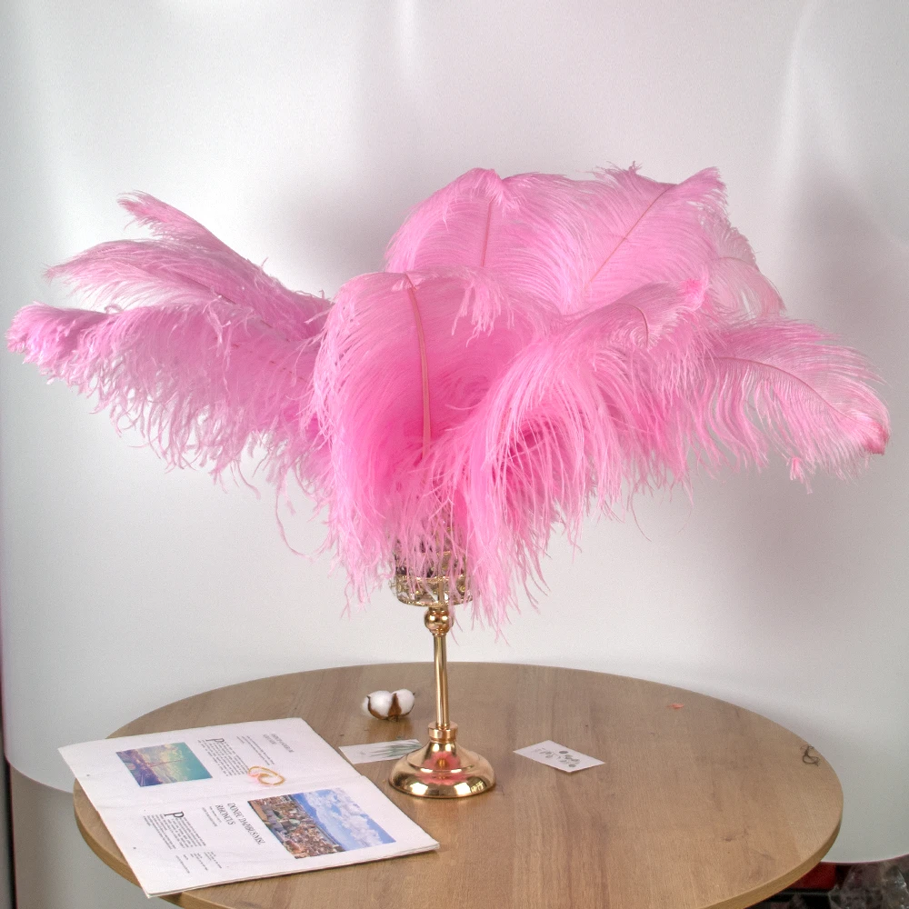 10 Pezzi Di Piume Di Struzzo Grandi Da 15 A 60 Cm Per Decorazioni Fai Da Te, Centrotavola Per Matrimoni, Piume Di Struzzo, Accessori Per Feste Di Carnevale, Sfuse, Rosso Rosa, 25-30