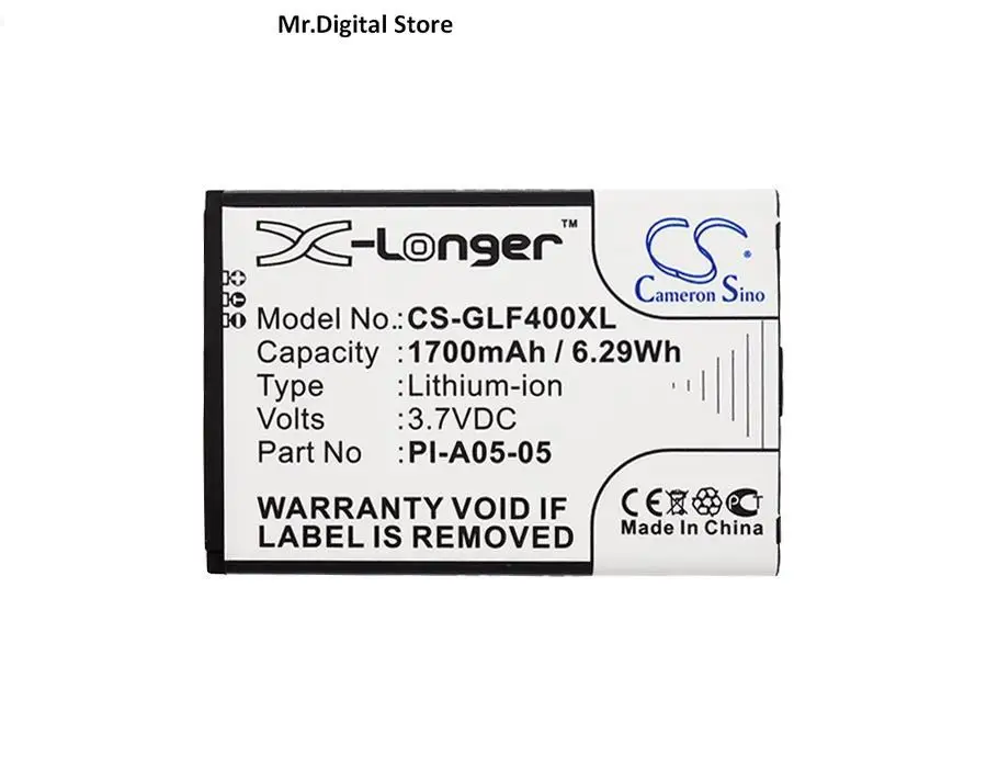 

Cameron Sino 1700mAh Battery LI-A02-04, LI-A05-05, LI-A1-01, PI-A05-05 for Golf Buddy DSC-GB400, World, World Color