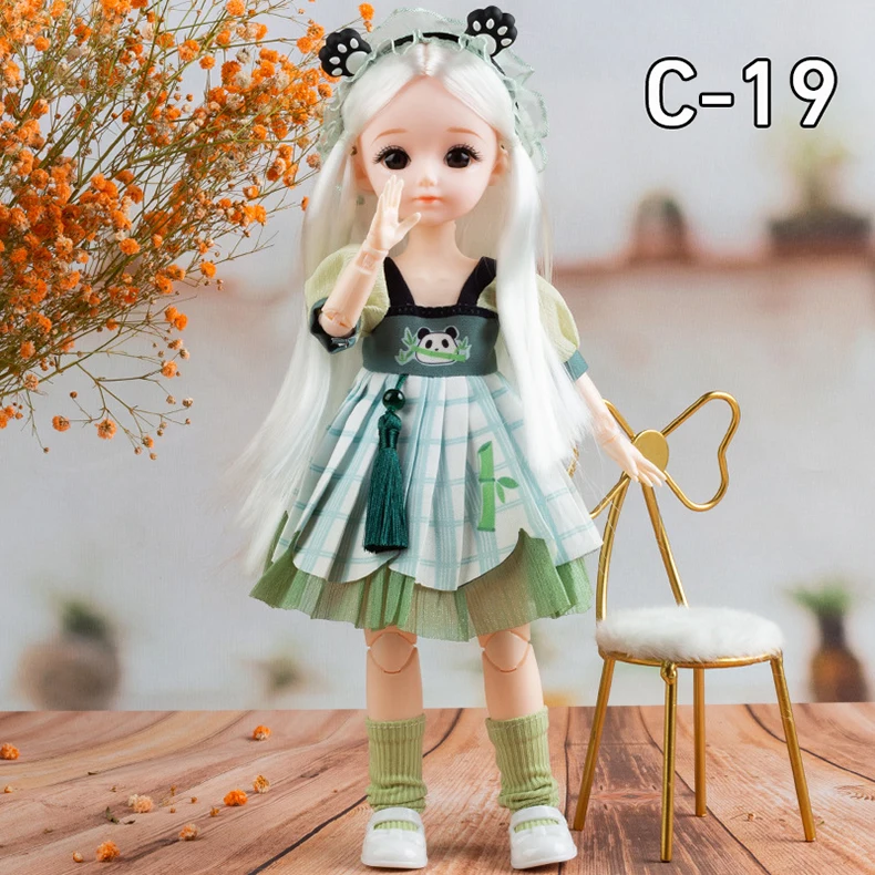 Lovely 1/6 BJD Doll Girl MJD Doll Ball Joints Eye Face Makeup Clothes Full Set E