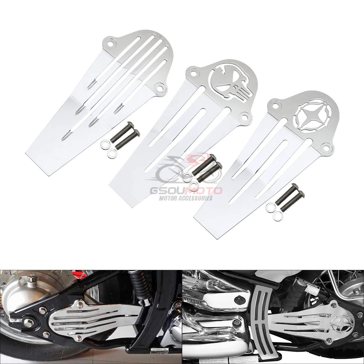 Motorcycle Parts Chrome Skull Drive Shaft Cover For Yamaha Dragstar V-Star  XVS650 1998-2017 XVS1100 1998-2012 Classic Custom - AliExpress