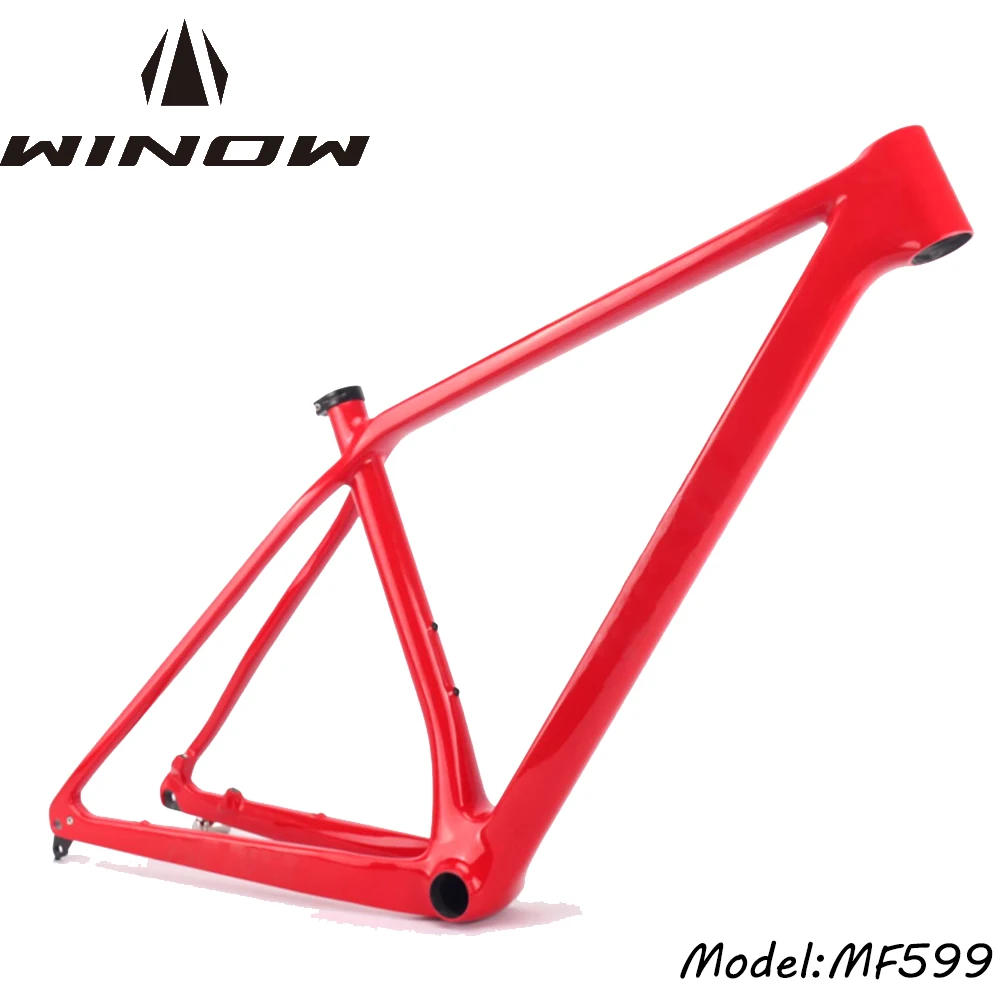 

Winow Carbon MTB Frameset 29er*2.4" Disc Brake 160mm BB92 Mountain Bike Frames Di2 15 17 19inch Matte Gloss Red MTB Carbon Frame