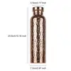 800ML Copper Sports Water Bottle Hammer Pattern Leakproof Outdoor Cycling Gym Fitness Travel Electroplating Drinking Cup 6