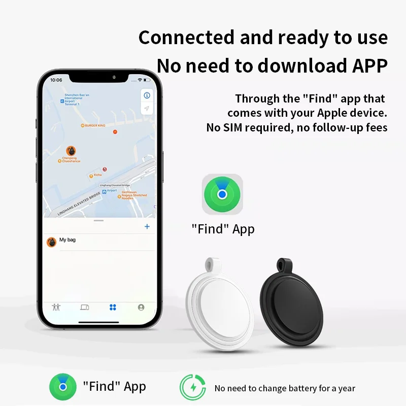 Global GPS Tag for Children Elder Bluetooth AirTag Pet Key bike Tracker work with Apple IOS System Find My APP Smart Tag
