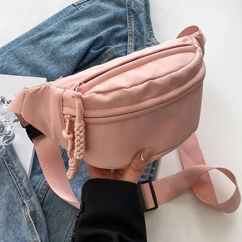 Borsa a tracolla da donna a mezzaluna in tela, marsupio sportivo casual per corsa