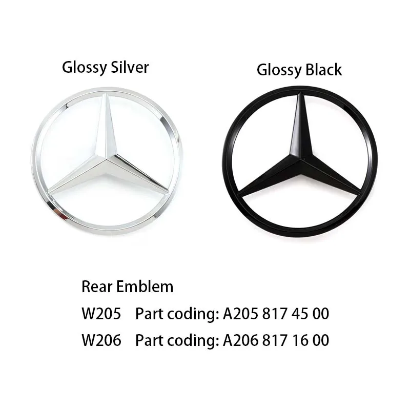 3D ABS Fender Side Sticker BITURBO 4MATIC Rear Trunk Badge Star Emblem AMG For Mercedes Benz C43 W205 W206 C205 Accessories