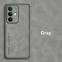 Luxury PU Leather Phone Case with TPU Silicone Shockproof Protection - Full Coverage Back Cover for Realme C85 Pro (GRAY)