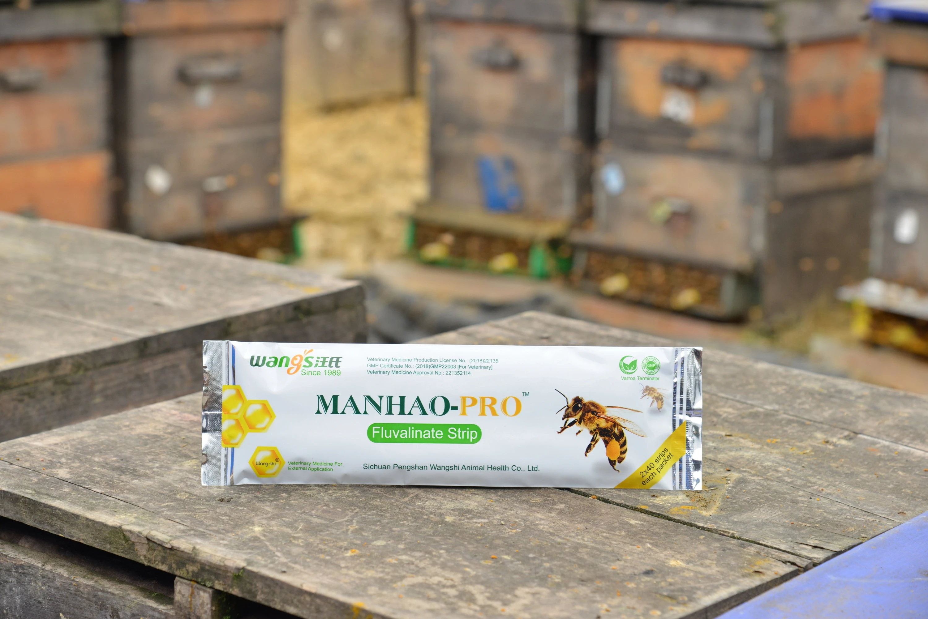 Wangshi Manhao-pro Small 80Strips Fluvalinate Strip Beekeeping Varroa Mite Killer Bee Medicine