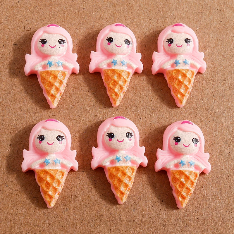 10 Stück Mix süße Lebensmittel Donut Kuchen flache Rückseite Harz Cabochon Verzierungen DIY Scrapbooking für Mädchen Haarnadel Brosche Haarschleifen – Detail 36