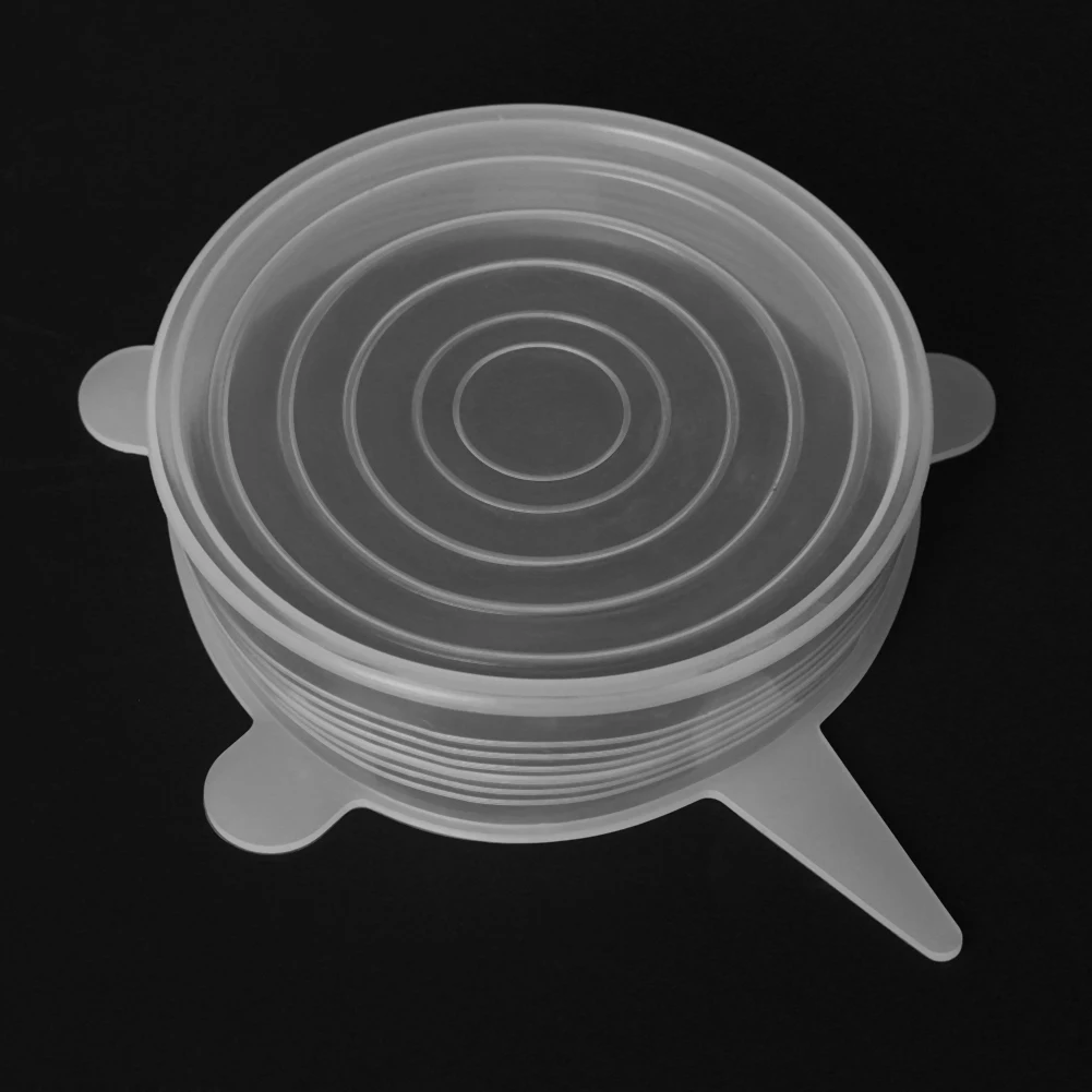 Set of 5 Reusable Silicone Food Covers - Stretchable, Food-Safe Lids