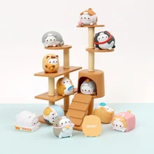 

Fifth Generation Molang Rabbit Blind Box Toy Doll 12pcs Cute Cat PVC Figure Korean Anime Model Desktop Ornaments Guess Bag Blind